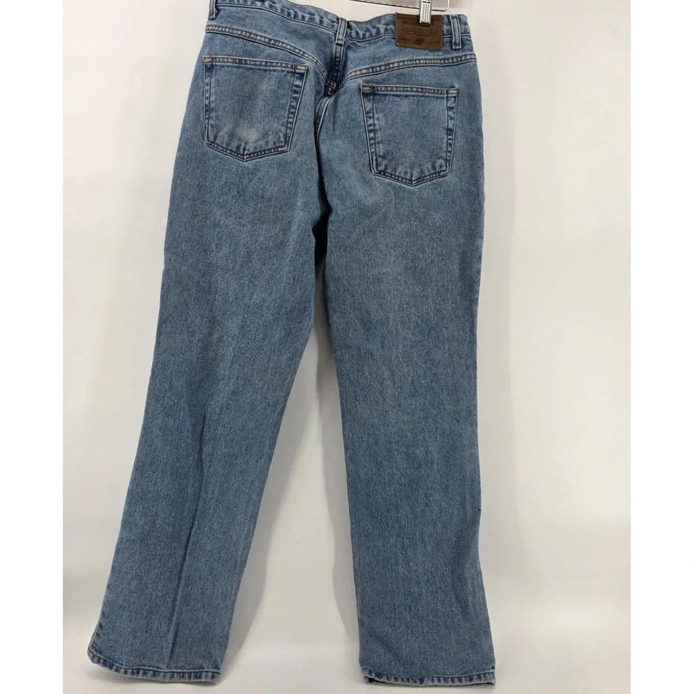 VTG 90's American Eagle Dungarees Mens Jeans Denim Straight Leg Pants Size 34x32